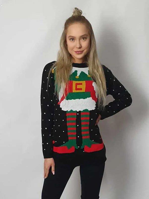 New Ladies Pudding Christmas Jumper Women Tops Size Knitted Rude Sweater